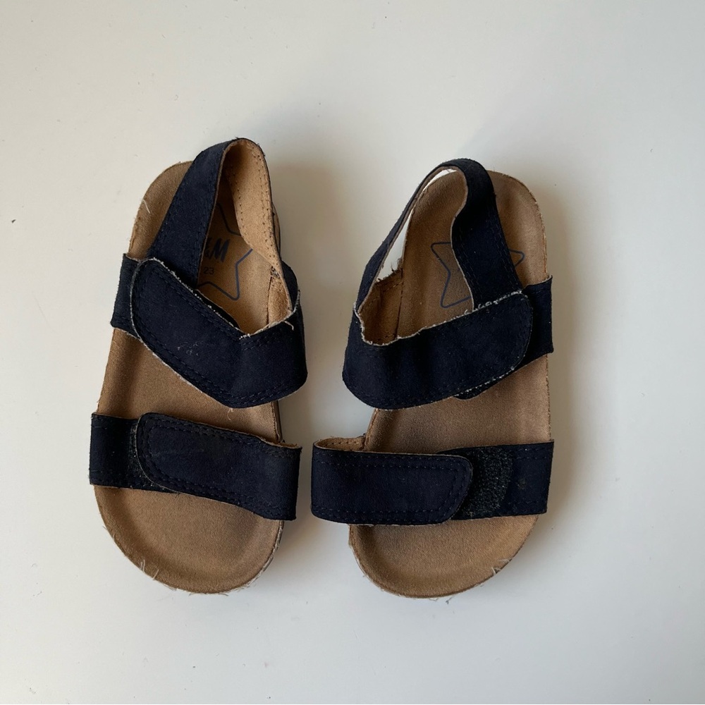 H&M Baby Boys Blue Velcro Strap Sandals Size 6.5